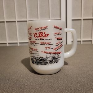 Vintage Fire King C.B.'er 8 Oz Milk Glass Mug by Anchor Hocking
